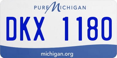 MI license plate DKX1180