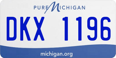 MI license plate DKX1196