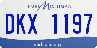 MI license plate DKX1197