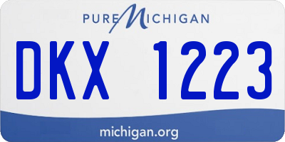 MI license plate DKX1223