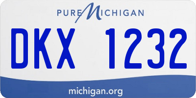 MI license plate DKX1232