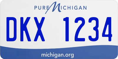 MI license plate DKX1234