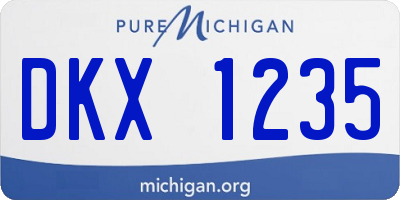 MI license plate DKX1235
