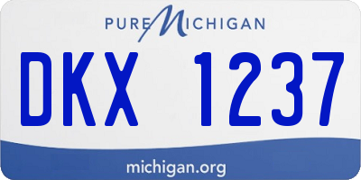 MI license plate DKX1237