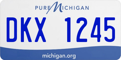 MI license plate DKX1245