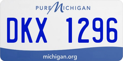 MI license plate DKX1296