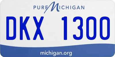 MI license plate DKX1300