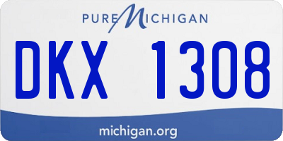 MI license plate DKX1308