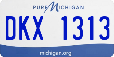 MI license plate DKX1313
