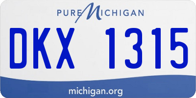 MI license plate DKX1315