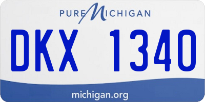 MI license plate DKX1340