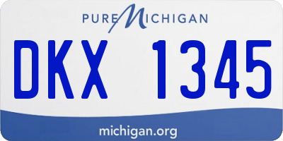 MI license plate DKX1345