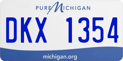 MI license plate DKX1354