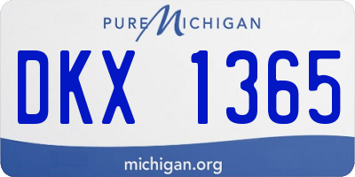 MI license plate DKX1365