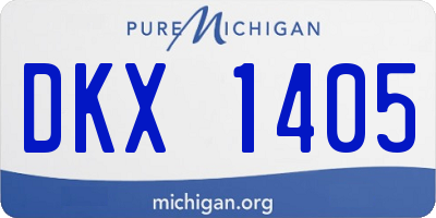 MI license plate DKX1405