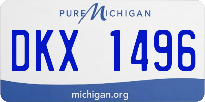 MI license plate DKX1496