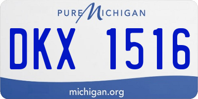 MI license plate DKX1516