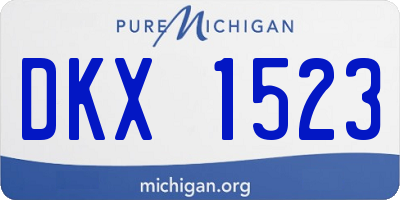 MI license plate DKX1523