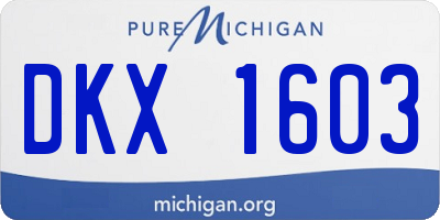 MI license plate DKX1603
