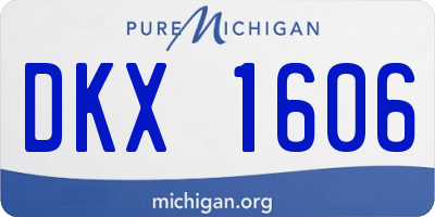 MI license plate DKX1606