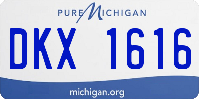 MI license plate DKX1616