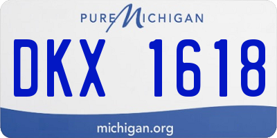 MI license plate DKX1618