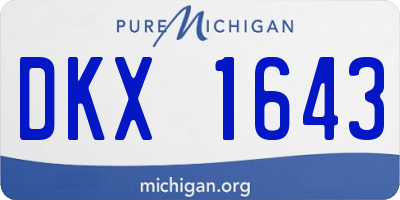 MI license plate DKX1643