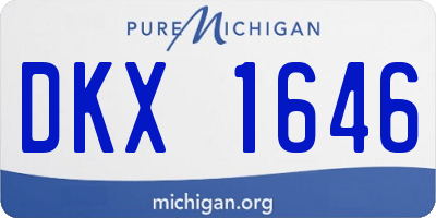 MI license plate DKX1646