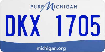 MI license plate DKX1705