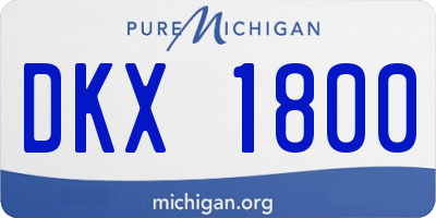MI license plate DKX1800