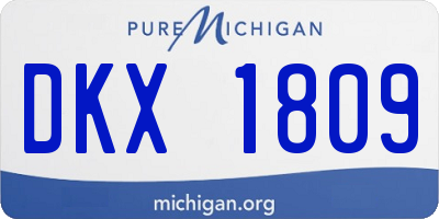 MI license plate DKX1809