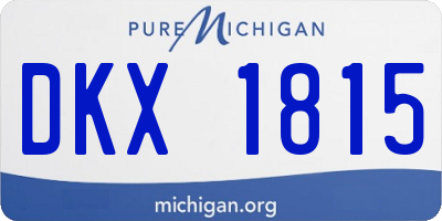 MI license plate DKX1815