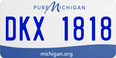 MI license plate DKX1818