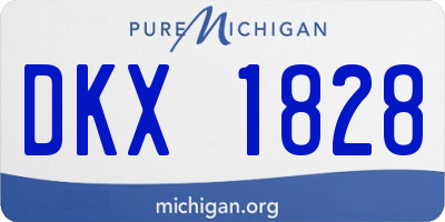 MI license plate DKX1828