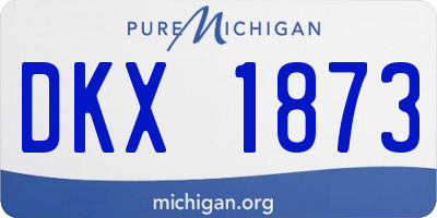 MI license plate DKX1873