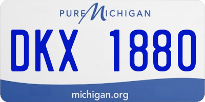 MI license plate DKX1880