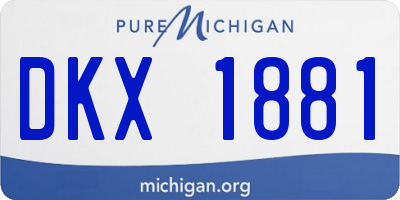 MI license plate DKX1881