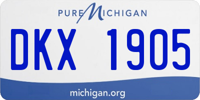 MI license plate DKX1905