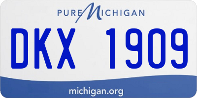 MI license plate DKX1909