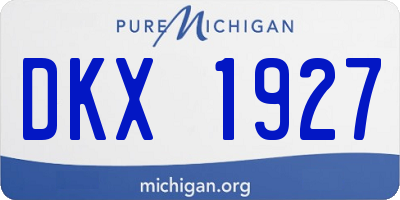 MI license plate DKX1927