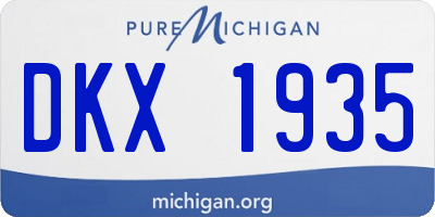 MI license plate DKX1935