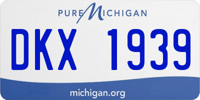 MI license plate DKX1939