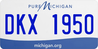MI license plate DKX1950