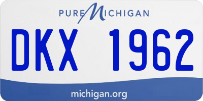 MI license plate DKX1962