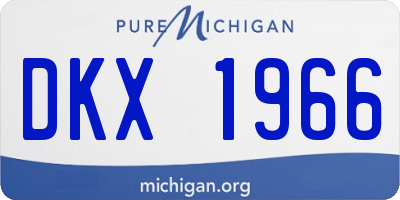 MI license plate DKX1966