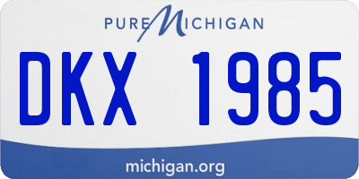 MI license plate DKX1985