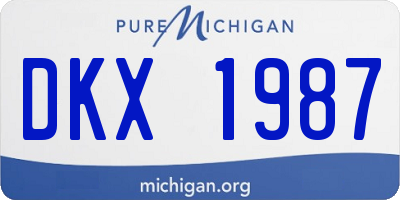 MI license plate DKX1987