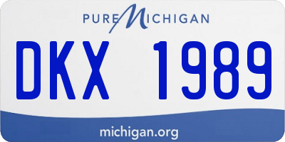 MI license plate DKX1989