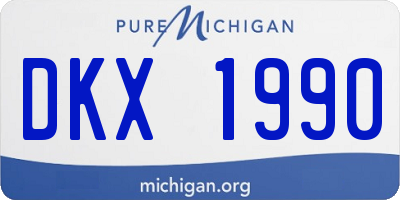 MI license plate DKX1990