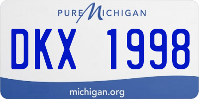 MI license plate DKX1998